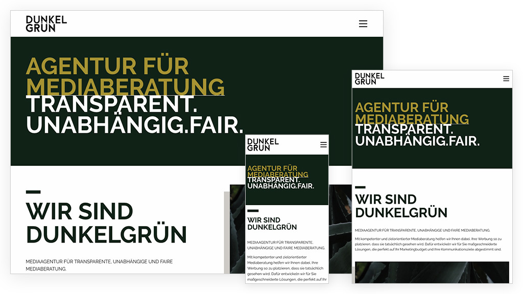 Dunkelgrün Onepager